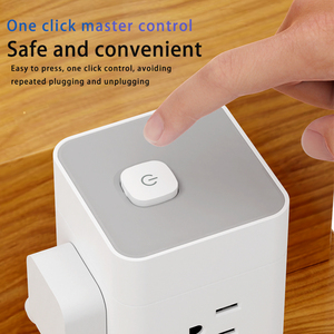 Bảo vệ quá tải tháp Dải điện 8 ổ cắm với 4 cổng USB Dây mở rộng 1.5 mét màu trắng - Product Image 5