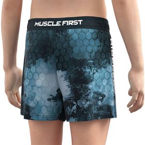 กางเกงขาสั้นออกกำลังกายยืดหยุ่นสำหรับผู้ชายและผู้หญิง ยี่ห้อ Manufacturer Sublimation Sportswear Club เหมาะสำหรับยกน้ำหนัก ฟิตเนส และกีฬาต่างๆ - Product Image 6