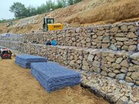 Gabion en treillis métallique 1x1x1m, revêtement Zn-Al-Mg, mailles 80x100mm, fil 2.2-2.7mm, pour aménagement paysager et mur en pierre décoratif
