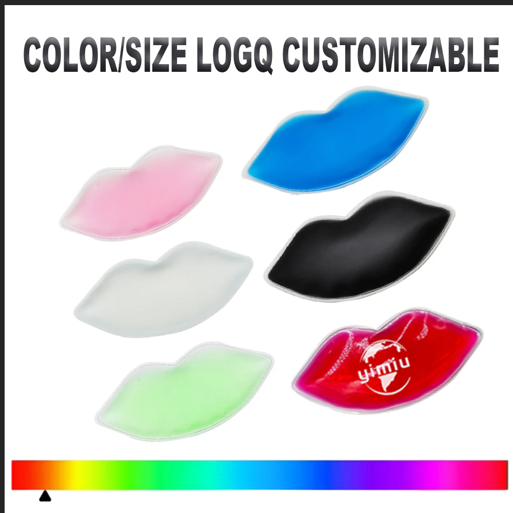 Wholesale Reusable Custom Lip-Shaped Mini Pink Gel Ice Pack Heat & Cold Pad with Custom Logo for Pain Relief and Immune Support