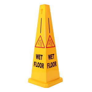 Cône de signalisation carré en plastique jaune imprimable sur 4 faces, en carton, personnalisé, vente en gros d'usine - Product Image 5