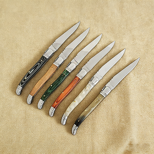 Couteau pliant <span class=keywords><strong>de</strong></span> style français classique en acier inoxydable, couteau pliant EDC avec manches en bois et résine pour le camping et la restauration - Product Image 3