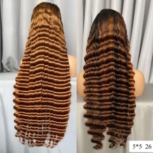 Peluca de Cabello Humano Brasileño Liso Rubio con Reflejos, Densidad 200%, con Encaje Frontal 13*4, con Cabello de Bebé, Sin Pegamento, Venta al por Mayor - Product Image 6