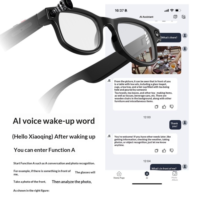 G1 Smart Glasses 8.0 Million Pixel Anti-Shake Video Recording Camera AI Translation Touch Button Control for Image