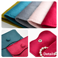 Pochette à bijoux carrée légère en velours multicolore avec rabat et bouton-pression, plusieurs tailles, sac à bibelots, logo personnalisé, bracelet, pendentif, cadeau, vente en gros