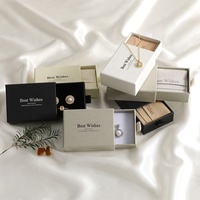Boîte à bijoux en carton personnalisée avec logo, boîte à anneaux, boîte à bijoux avec tiroir, emballage pour collier, boîte à bijoux avec pochette en microfibre