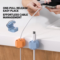 Clips magnétiques pour câbles, organisateur de câbles, support de câbles adhésif puissant pour bureau, gestion des câbles USB de téléphone