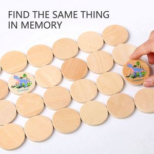 Jeu de mémoire en bois Dinosaures 24 cartes à associer pour l'apprentissage précoce des enfants garçons et filles - Product Image 4