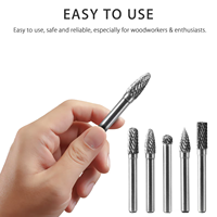 Fraise rotative en carbure de tungstène massif la plus vendue, tige de 6 mm (1/4 po), formes multiples pour meuleuse, débavurage et rectification du métal