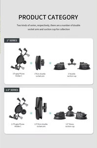 Soporte de teléfono móvil 2 en 1 para parabrisas de coche compatible con Ram Double socket Arm - Product Image 5