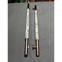 Poignée de porte hybride en marbre naturel et acier inoxydable, poignées de porte robustes pour hôtels, leviers d'entrée principale épaissis