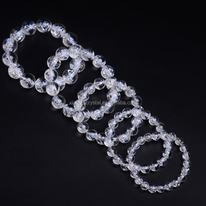 Wholesale Natural Crystal Round Beads Gemstone <strong>Clear</strong> Fire and Ice <strong>Quartz</strong> Crystal <strong>Bracelet</strong> - Product Image 5