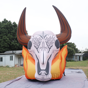 Cabeza de Calavera Inflable Gigante de 5m con Modelo de <span class=keywords><strong>Fuego</strong></span> para Publicidad, Eventos Temáticos <span class=keywords><strong>y</strong></span> Exhibiciones al Aire Libre - Product Image 3