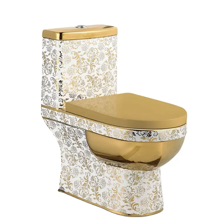 バスルームデザイン高級装飾金メッキトイレ便器