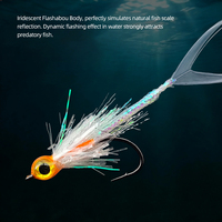 Mouche à queue de fourche, leurre iridescent Flashabou Minnow, équipement de pêche en eau douce et salée pour la truite, le mahseer et le bar.