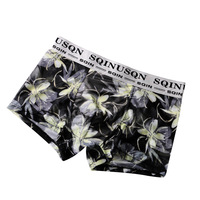 SQINUSQN/Lion Chino Boxers d'été pour hommes, style coréen, en maille de soie glacée transparente avec logo distinctif, respirant et tricoté