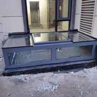 Grand Fenêtre Coulissante en Alliage d'Aluminium avec Verre Blindé et Toit à Double Vitrage pour Maisons, Écran Pliant Coupe-Vent