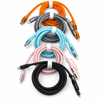 Cable de Carga Rápida USB C 2 en 1 de 65W PD, con Cubierta de Nailon y Cobre Estañado, Salida Dual de 8 Pines, Flexible para Computadora y Cámara