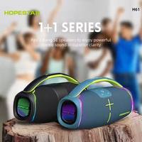 Altavoz Bluetooth Portátil Hopestar H61 de 50W, Resistente al Agua IPX6, Luces RGB con Sincronización Rítmica, Bajos Profundos y Potentes para Fiestas en Casa o al Aire Libre