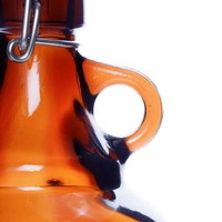 Bouteilles de boisson de bière en verre brun ambré personnalisées 32oz 64oz cruche à dessus pivotant Growler avec petite poignée