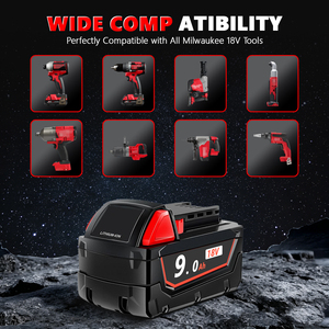 VICTPOWER 18V 9.0Ah Li-ion <b>Battery</b> Replacement for Milwaukee M18 Cordless Power Tools 200+ Tools Compatible OEM ODM - Product Image 4