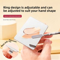 Palette de mélange de maquillage et spatule en acier inoxydable réutilisables – Spatule de mélange pour correcteur et fond de teint, racloir de mélange de couleurs pour le visage