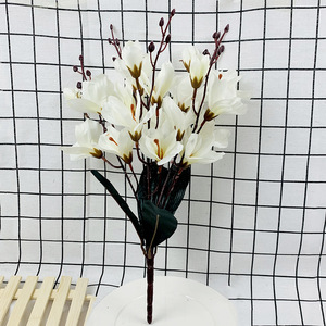 Bouquet de fleurs artificielles de magnolia, fleurs en soie, 30 cm-100 cm, décoration intérieure, accessoires de mariage - Product Image 4