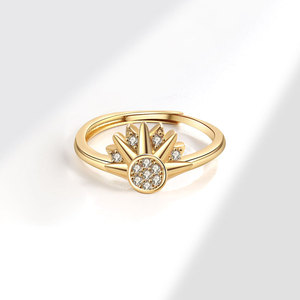 Simple Shiny Sun and Moon Zircon <strong>Rings</strong> <strong>Set</strong> for Women Lovers Romantic Resizable <strong>Stacked</strong> <strong>Ring</strong> - Product Image 4