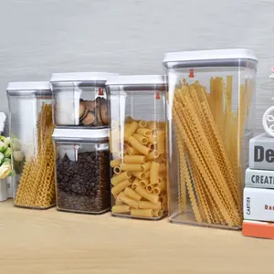 Oem中国卸売プラスチック瓶パントリーオーガナイザーキッチン収納ボックス & ビン積み重ね可能な気密食品収納容器セット