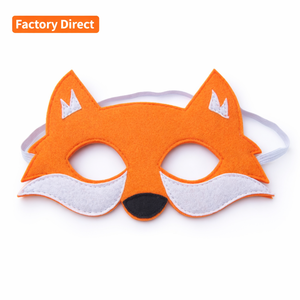 2026 New Fashion Cute Masquerade Mascot Costume 7 3/4" Orange Felt Fox <strong>Eye</strong> <strong>Masks</strong> with Elastic Headband for <strong>Men</strong> Teenage Women - Product Image 1