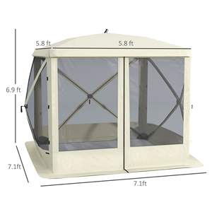 Carpa de camping Db Pop Up, gazebo con mosquitera, carpa para fiestas de una sola capa, malla de poliéster ventilada para uso en exteriores, carpa de verano - Product Image 4