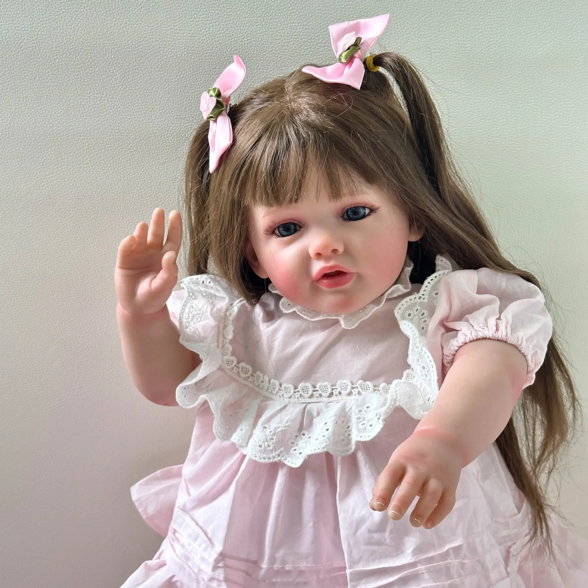 60cm cuerpo suave Reborn silicona Reborn Baby Doll como Real Bebe cuerpo de tela niños juguete para niños juguetes niña regalo