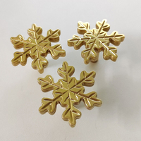 Poignées en laiton en forme de flocon de neige pour meubles, tiroirs, armoires, portes et boîtes à bijoux
