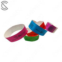 Bracelet en papier imprimable jet d'encre étanche avec puce RFID NFC F08 13,56 MHz, prix usine, personnalisable pour événements de paiement, recyclable