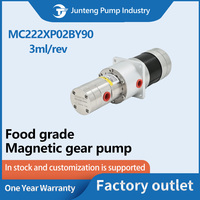 Pompe à huile à engrenages à entraînement magnétique électrique en acier inoxydable, sans fuite, résistante aux acides et aux alcalis, moteur CC sans balais 60W, 6000 tr/min réglable