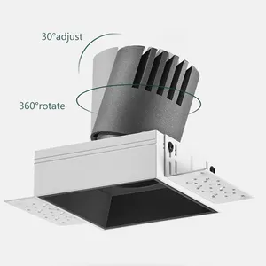 Double Head Triple Head Recessed Cob Ceiling Lighting Led Downlights Aluminum 90 Modern Rectangle Remote Control CE Rohs 95