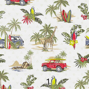 Digital Print Summer Holiday Seashore Cotton Fabric for <strong>Shirting</strong> - Product Image 1