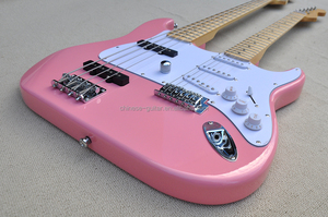 Guitare électrique Flyoung à prix avantageux, double manche, 4+6 cordes, couleur rose - Product Image 4