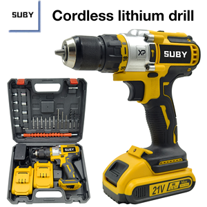 Perceuse sans fil SUBY à double vitesse au lithium, tournevis domestique, avec 2 batteries - Product Image 2