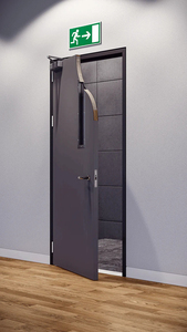 <span class=keywords><strong>Porte</strong></span> d'entrée en acier galvanisé homologuée FM, résistante au <span class=keywords><strong>feu</strong></span> pendant 120 minutes, pour immeubles de grande hauteur, bureaux et blocs d'appartements - Product Image 2