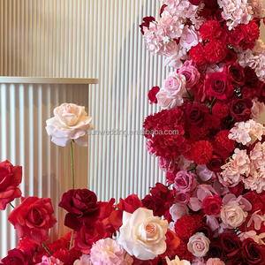 Arco Floreale Sunwedding con <span class=keywords><strong>Rose</strong></span> Artificiali Rosse e Rosa per Decorazioni di Matrimoni, Feste, Natale, Halloween, Festa della Mamma e Pasqua - Product Image 4