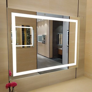 Espejo LED de cristal para salón de belleza, sin marco, decoración de pared para el hogar - Product Image 1