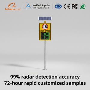Segnale Stradale LED a Energia Solare Senza Costi Energetici, Cartello Limite di Velocità con Radar, Display a 2 Cifre, Avviso Lampeggiante per Sicurezza Stradale - Product Image 1