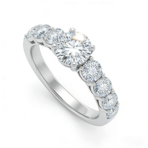 Bague de fiançailles en or blanc massif 14 carats avec diamant de laboratoire de qualité VVS-VS pour homme et femme, idéale pour les soirées, certifiée IG - Product Image 1