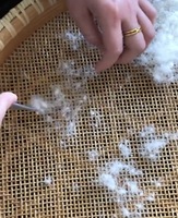 Matériaux de rembourrage de literie M&H de haute qualité, lavés et à motifs, pour garnitures de couettes confortables et lavables. Duvet de canard blanc pur