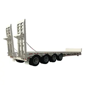 3 Axle 30 ton low bed equipment lowbed semi-trailer two three axle lowboy truck trailer air suspension