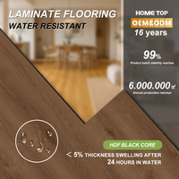 Plancher stratifié résidentiel 12 mm AC4 HDF imperméable à l'eau, grain de bois