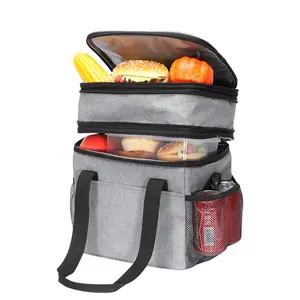 300D Nylon Cooler Bags 10L 15L 23L Grande Capacidade Ice Pack Dupla Camada Picnic Bag Isolamento Térmico Portátil Tote Lunch Box