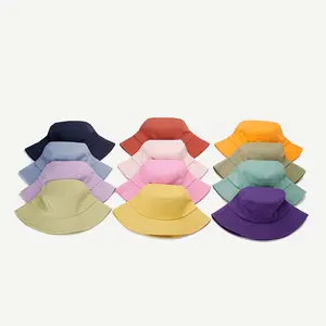 หมวกบักเก็ตปีกกว้างสำหรับผู้หญิง,หมวกบักเก็ตสีพื้นหรูหรากันแดดกิจกรรมกลางแจ้งสั่งได้ตามต้องการ