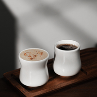 Tasse à café en céramique MHW-3BOMBER Winter 120ml sans anse, pour dégustation d'espresso et de thé, blanc gris, pour café et maison